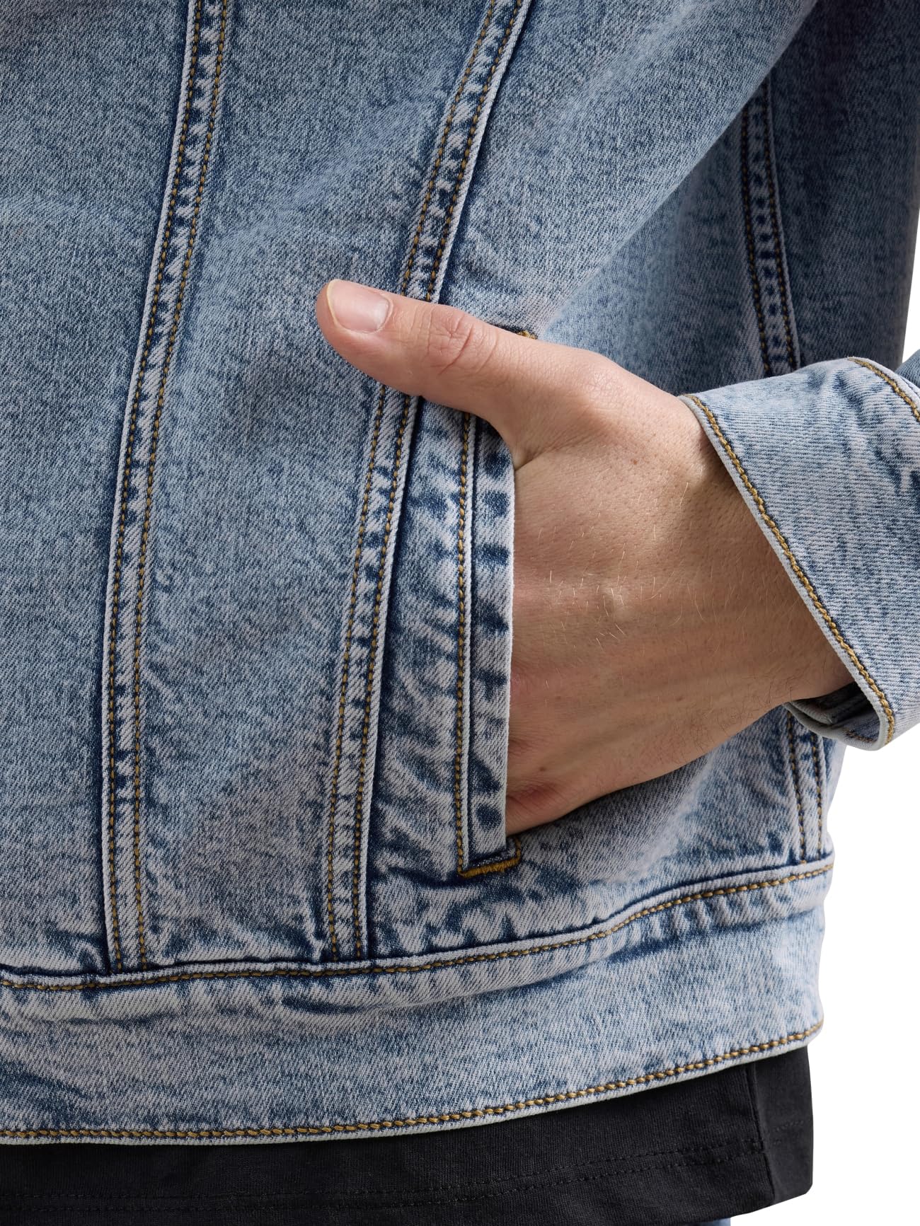 Rock & Republic Men's Banks Boxy Cropped Denim Jacket - Stylish Distressed Light Wash Denim Jacket for Men | Perfect for Casual Outfits, Streetwear & Layering