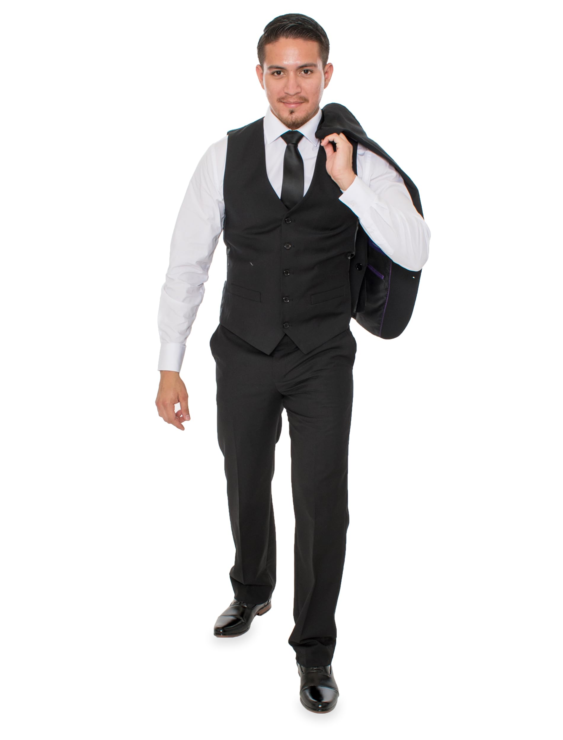 Stylish Men's Black Two-Button Three-Piece Suit | Formal Business Attire | Perfect for Weddings, Office & Special Occasions
