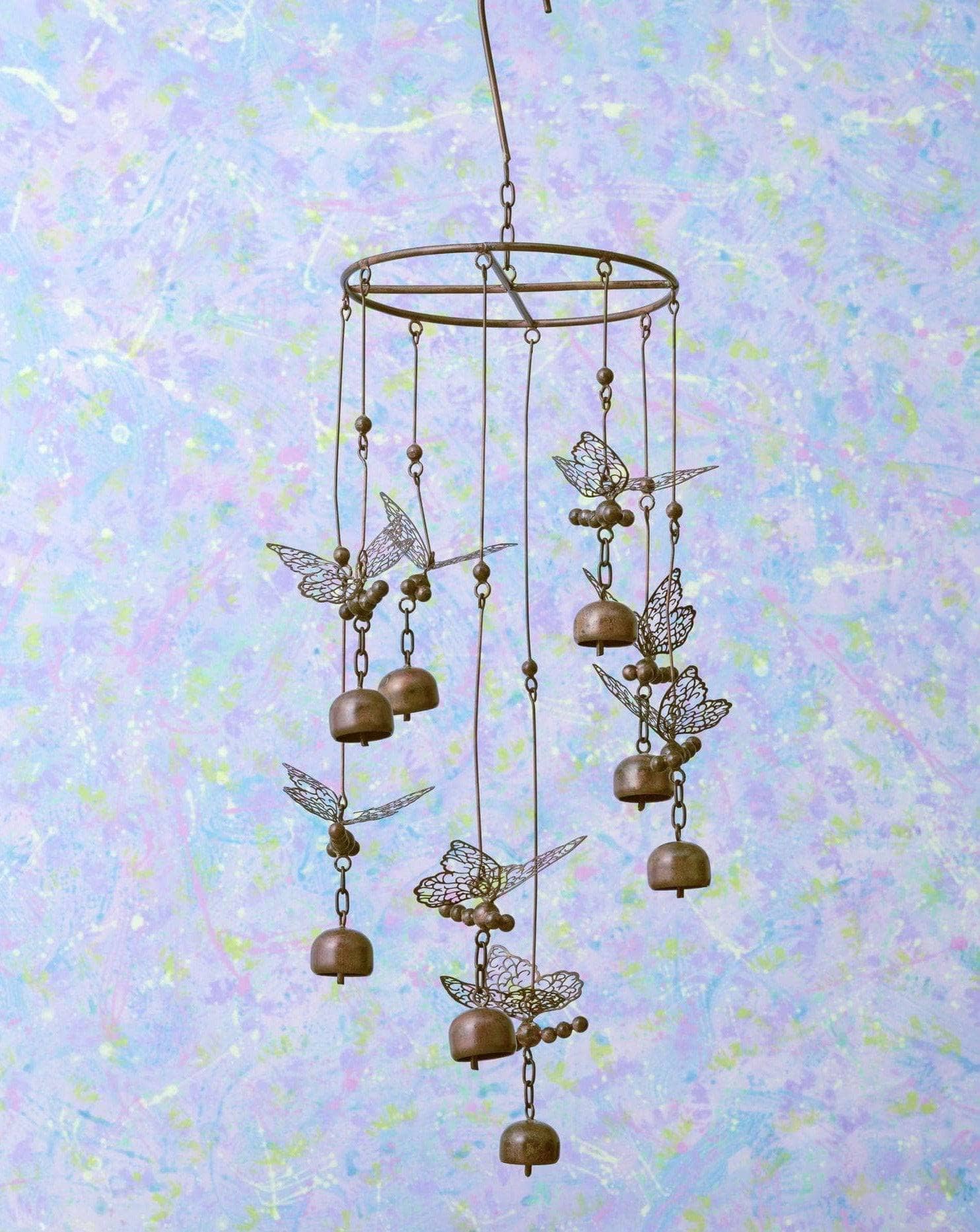 Butterfly Bells Wind Chime - Handmade Outdoor Garden Decor for Patio, Balcony, and Backyard - Soothing Wind Sounds for Relaxation