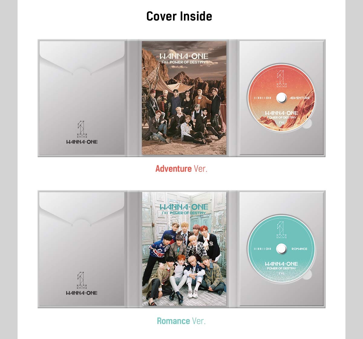 Wanna ONE - 1¹¹=1 Power of Destiny [Adventure+Romance Ver.] K-Pop Album Set with 2CDs, Photobook, Stickers, Photocards & Posters | Perfect for K-Pop Collectors and Fans of Korean Music | Great Gift for Birthdays and Special Occasions