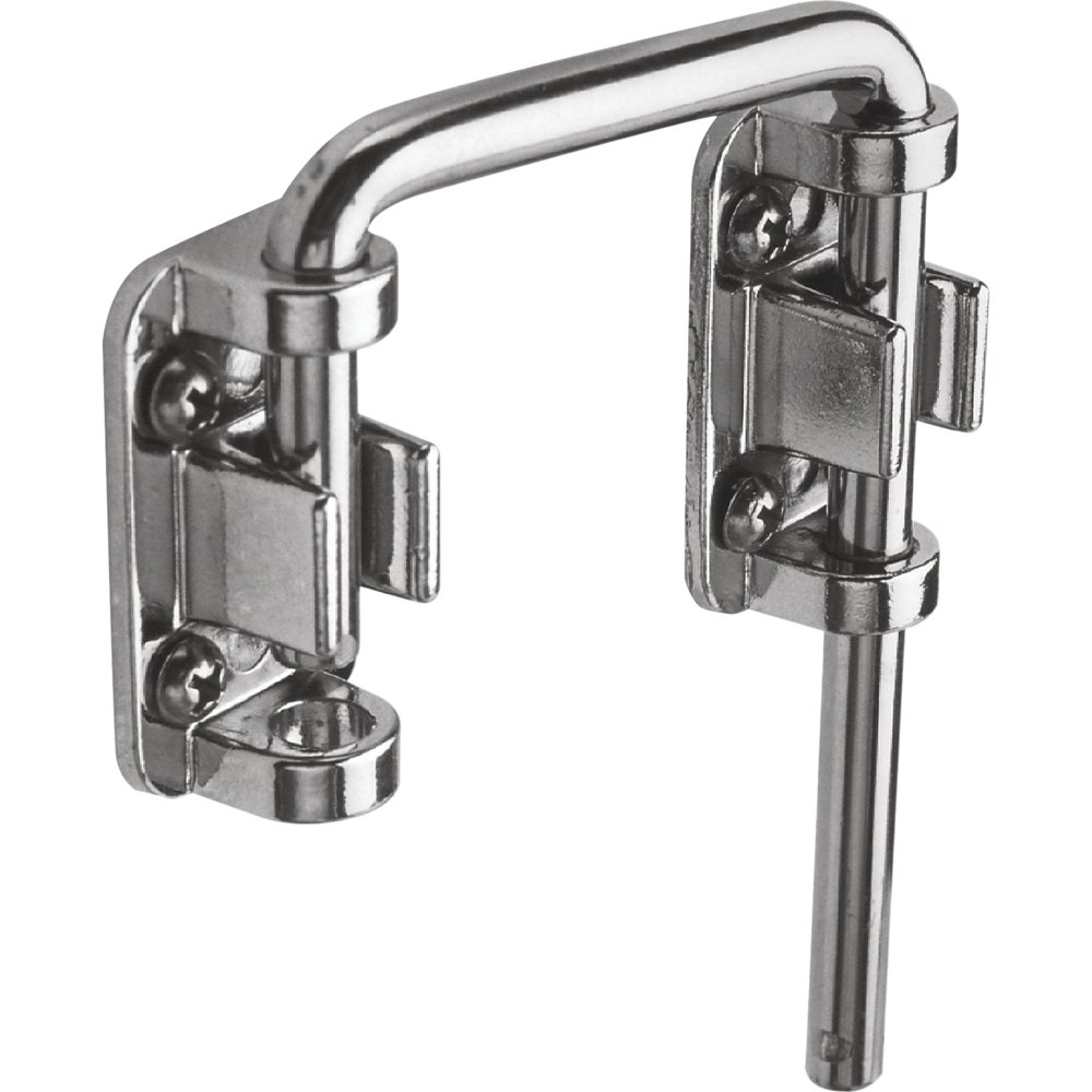 Prime-Line U 9847 Sliding Door Lock - 2-1/8 Inch Hardened Steel Bar with Diecast Base & Chrome Plated Loop - Secure Patio, Closet, and Barn Doors - Durable Home & Commercial Use