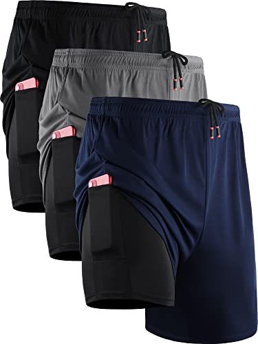 6070 Black/Grey/Navy Blue,3 Pack