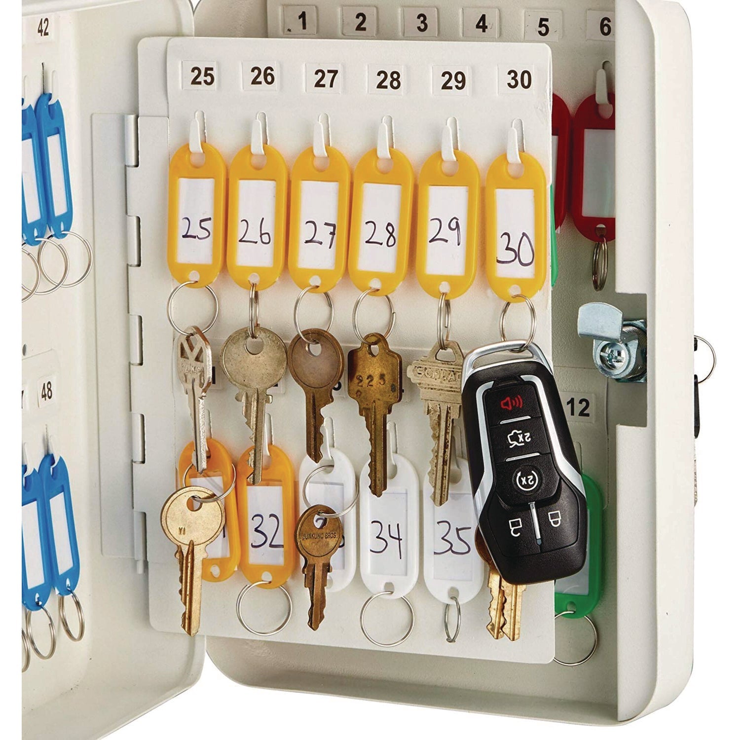 AdirOffice 48-Key Steel Key Cabinet with Secure Key Lock - 7.1