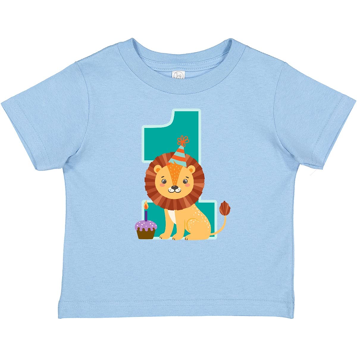 Inktastic First Birthday Outfit for Boys - Cute Lion 1 Year Old Baby T-Shirt | Perfect for Birthday Parties, Photo Shoots & Special Celebrations