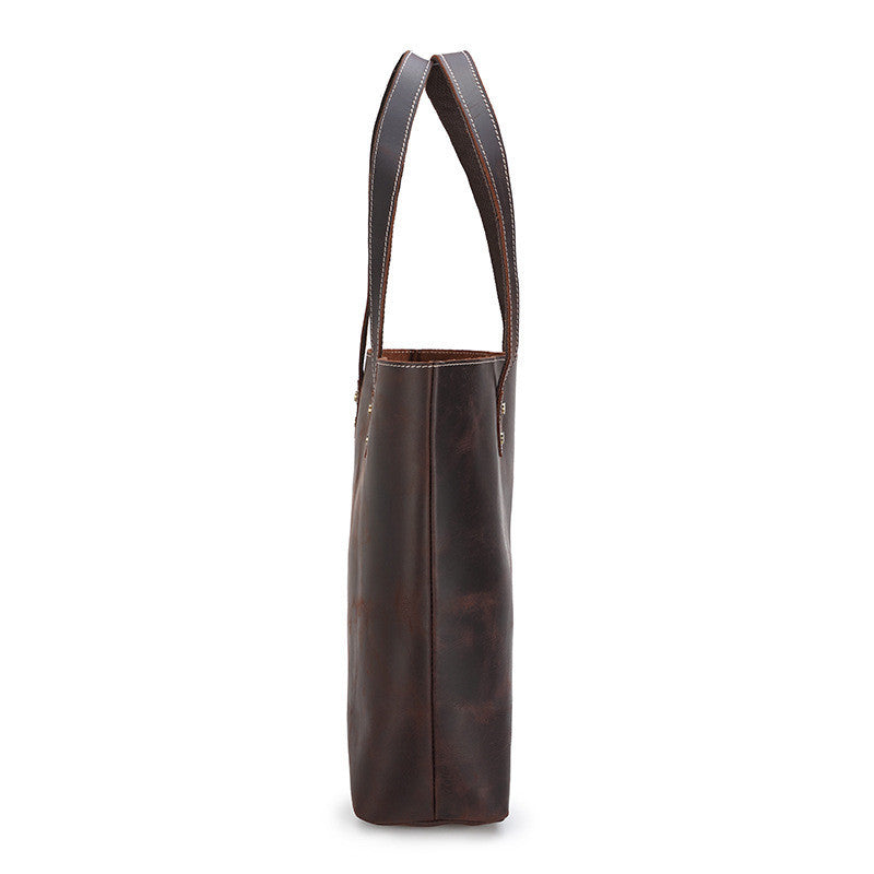 Premium Genuine Leather Tote Bag - Large Capacity Cowhide Handbag for Women - Perfect for Work, Travel & Everyday Use