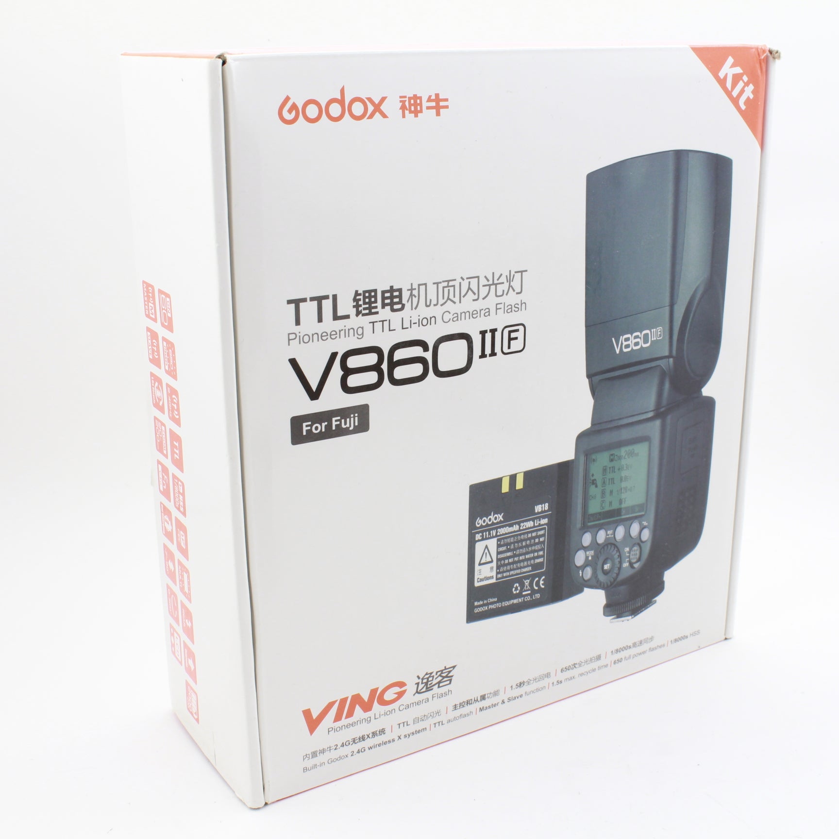 Godox VING V860IIF TTL Lithium-Ion Flash Kit for Fujifilm Cameras - Open Box Excellent Condition | Perfect for Wedding, Portrait & Event Photography