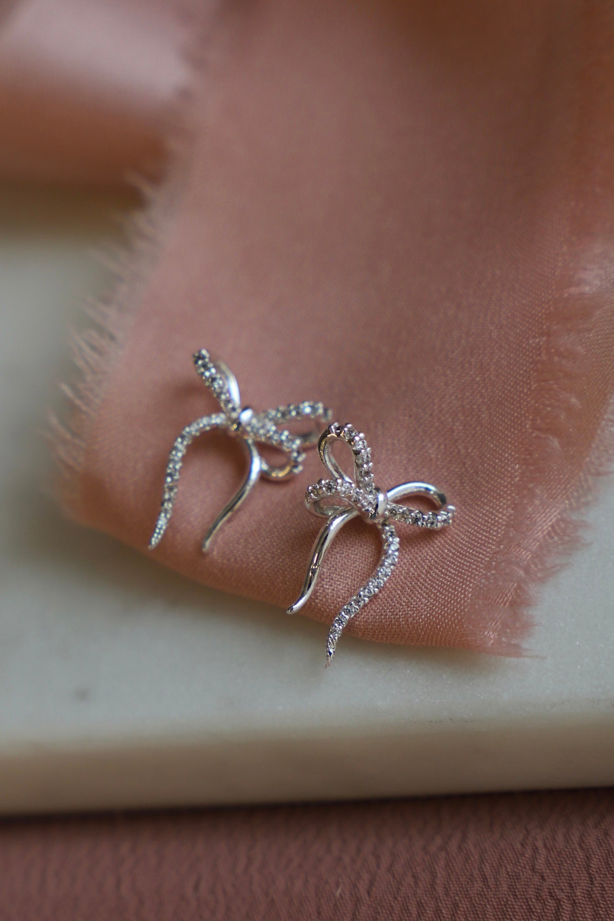 CZ Bow Stud Earrings - Sparkling Cubic Zirconia Dangle Earrings for Women | Perfect for Parties, Weddings & Everyday Wear