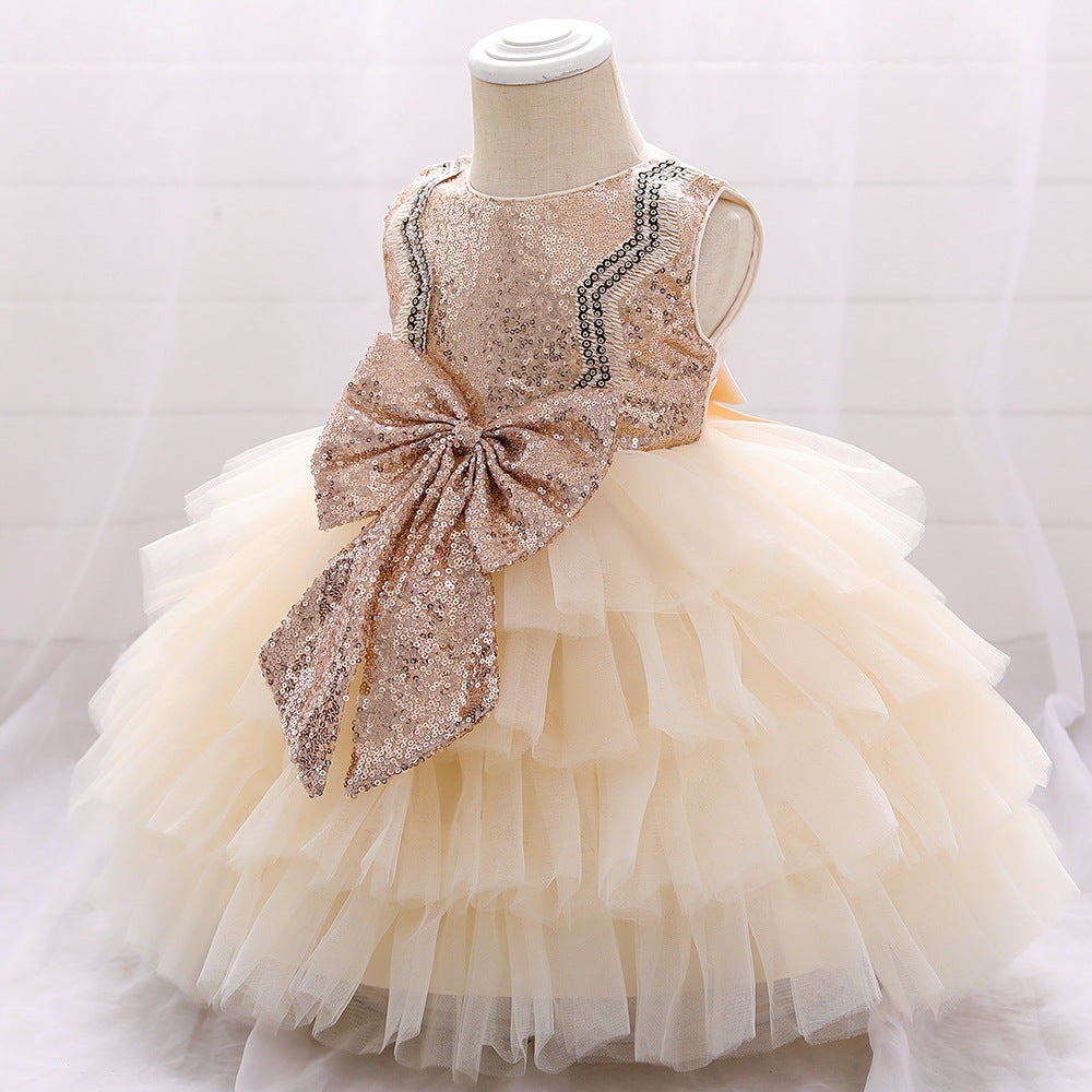 Baby Girl Birthday Party Dress - Toddler Cute Bow Puffy Pageant Princess Gown for Special Occasions | Perfect for Birthday Celebrations, Pageants, and Photo Shoots