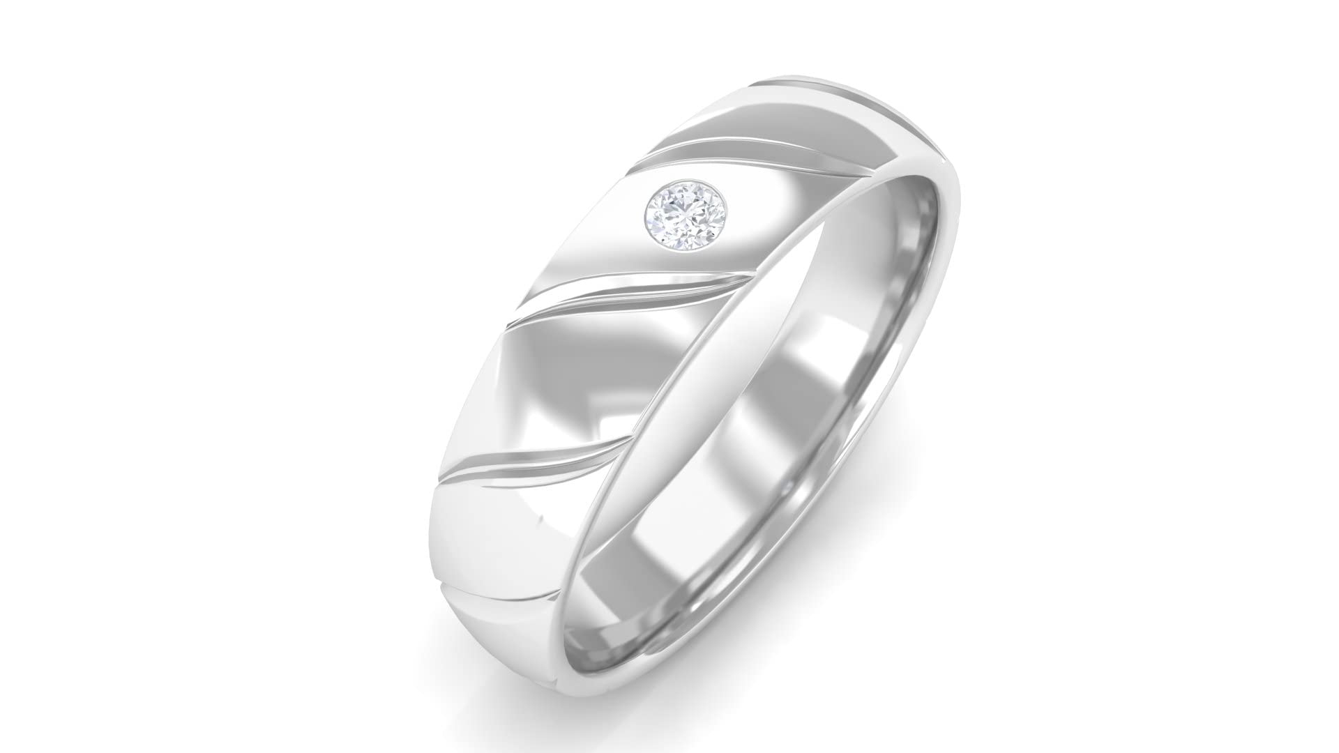 10K Solid Gold Certified Diamond Wedding Band Ring - Unisex Solitaire Engagement Ring for Him & Her | Classic Mixed Metal Statement Jewelry for Anniversaries, Proposals & Special Occasions