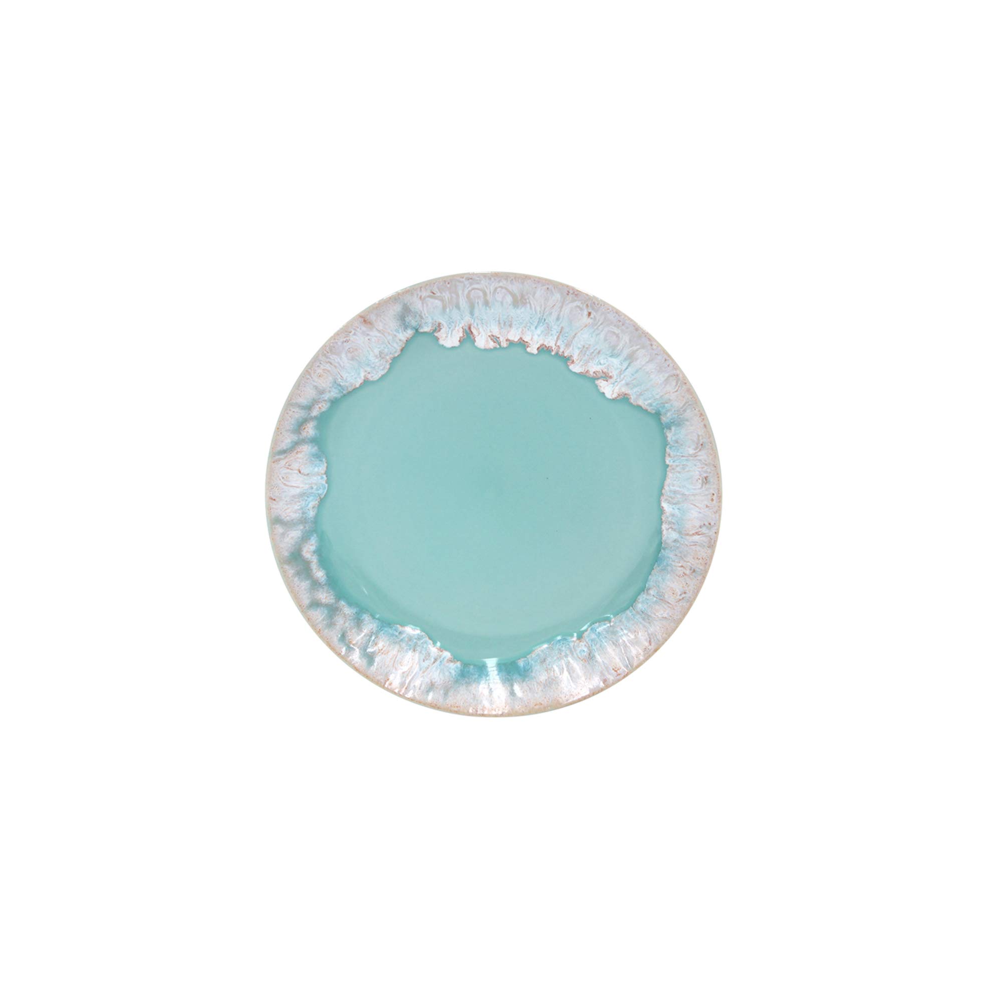 Casafina Ceramic Stoneware 9'' Salad Plate - Taormina Collection, Aqua Blue | Microwave & Dishwasher Safe Dinnerware Set | Food Safe Glazed Tableware for Restaurants & Home Use | Perfect for Salads, Appetizers & Everyday Dining
