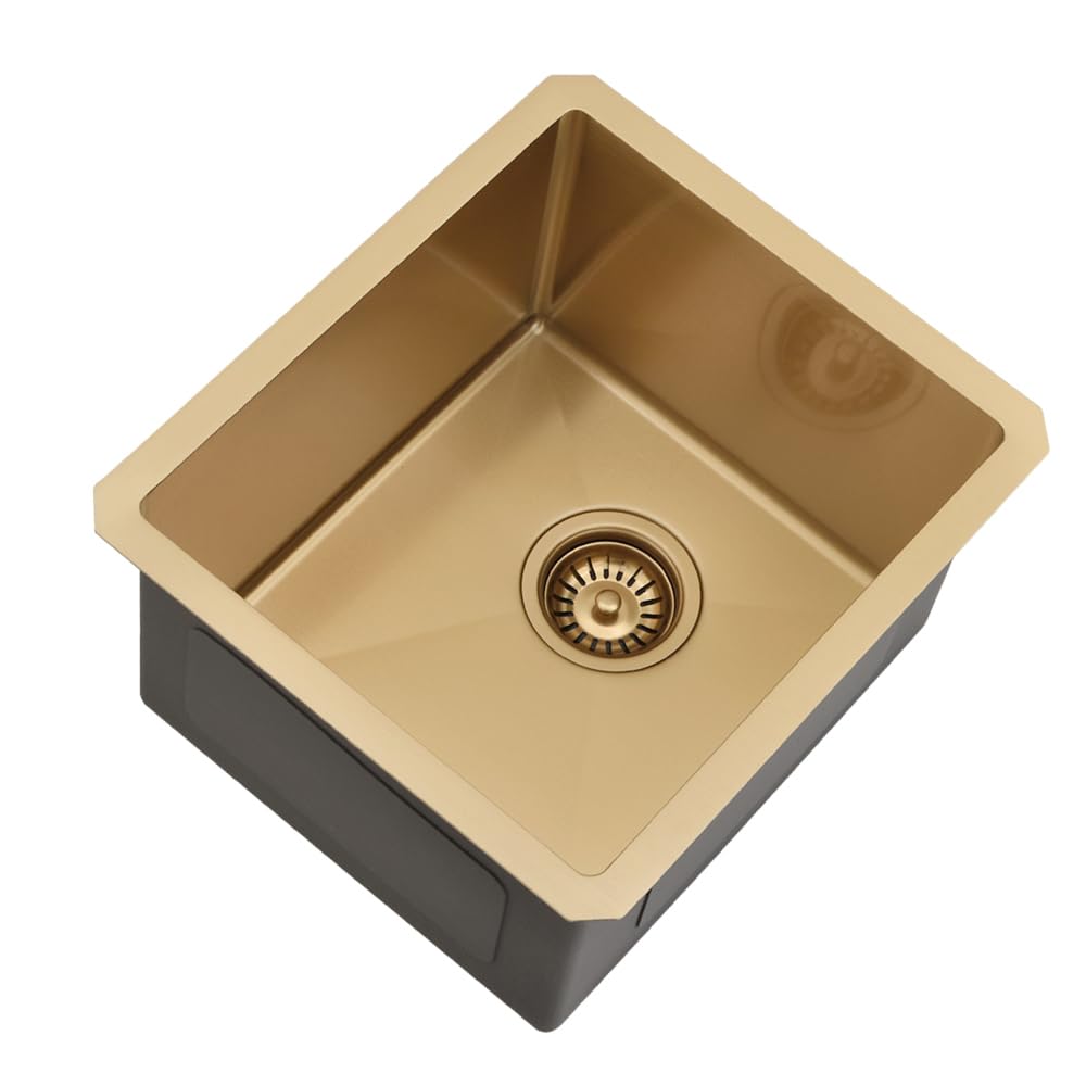 Premium 15 x 17 Inch Undermount Bar Sink - BoomHoze 16 Gauge SUS304 Stainless Steel Single Bowl Kitchen Sink for RV, Outdoor Wet Bar & Small Space Applications - Perfect for Compact Kitchens, Camper Vans, and Backyard Entertaining Areas