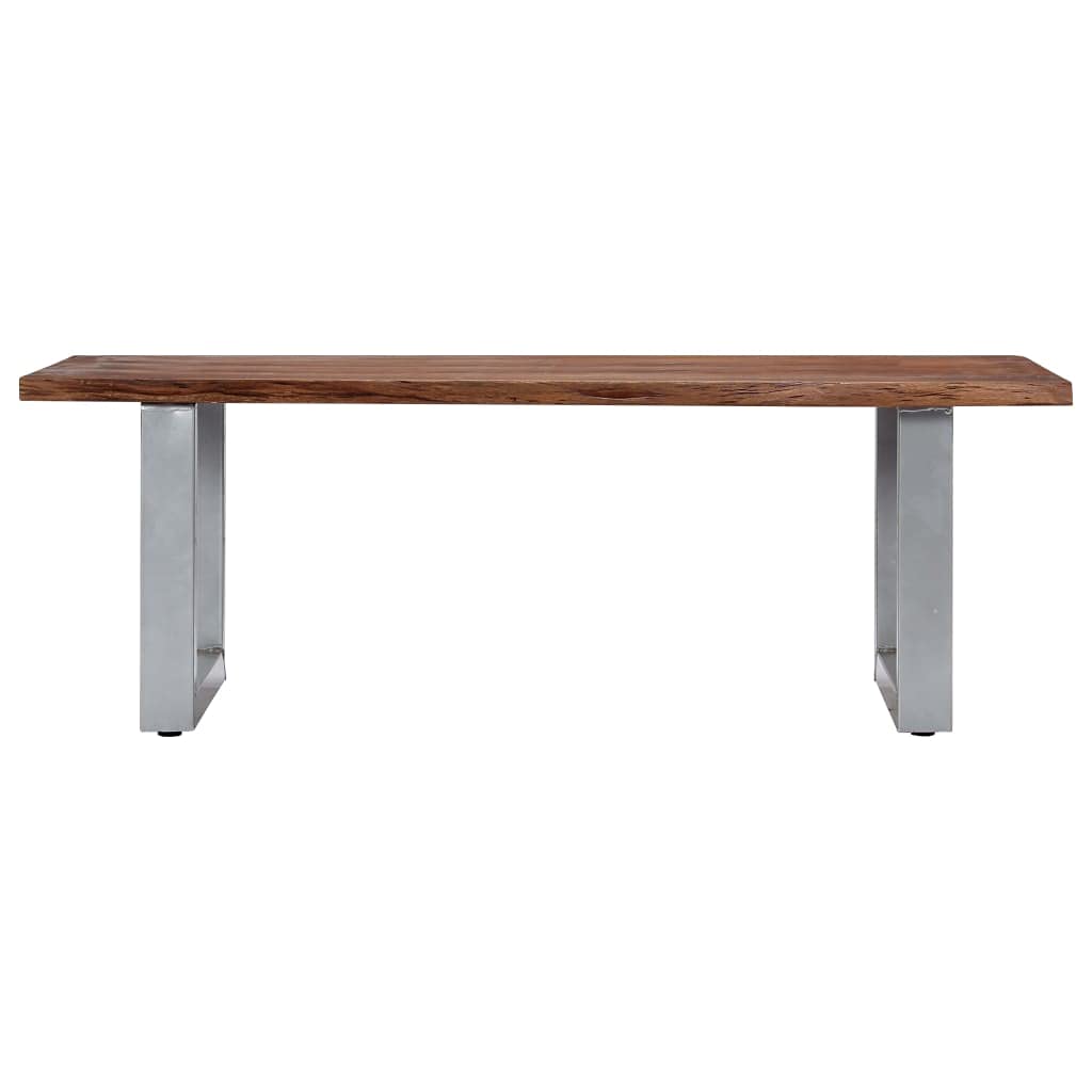 Live Edge Square Coffee Table 45.3x23.6x15.7 Inch - Solid Wood Modern Center Table for Living Room, Bedroom & Study - Rustic Side Table with Natural Wood Grain - Perfect for Home Decor, Lounge & Office Spaces