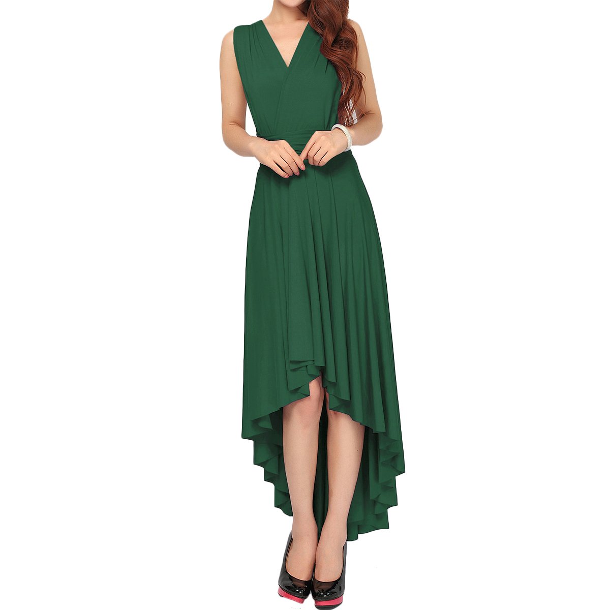 Women's Convertible Wrap Maxi Dress - 7-in-1 Multi-Way Formal Evening Gown for Cocktail Parties, Weddings & Special Occasions