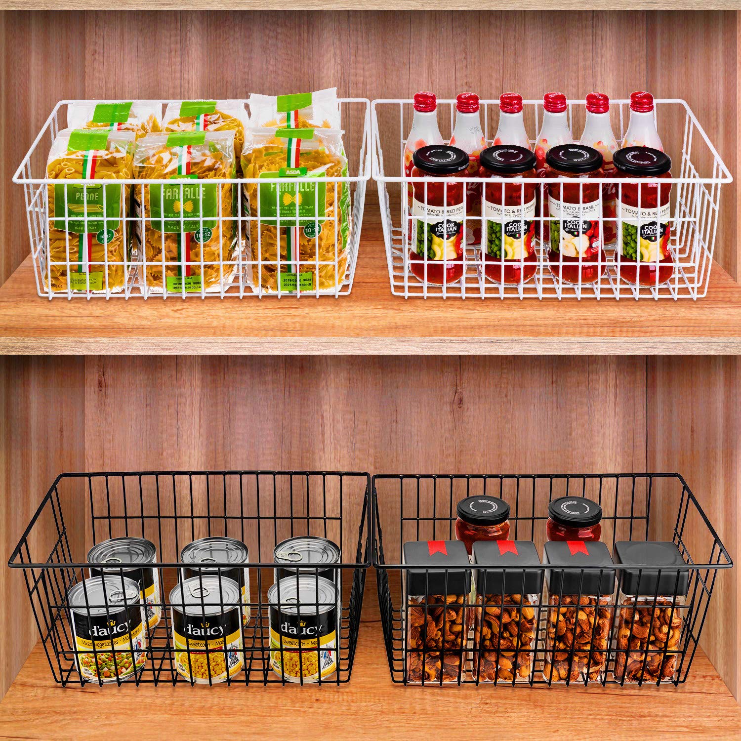 SANNO 3-Pack Black Wire Storage Baskets - 15.7