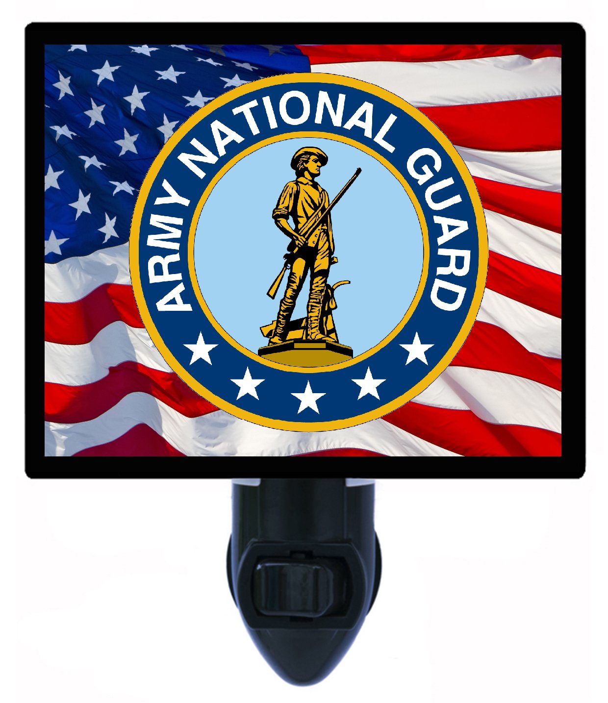 Patriotic LED Night Light for Home Decor - National Guard Themed Night Light for Bedroom, Nursery, or Office (Perfect for Military Support & Patriotic Gifting)
