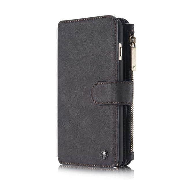 iPhone SE 2020 Luxury Flip Leather Wallet Case with Zipper Card Holder - Perfect for Business & Travel Protection