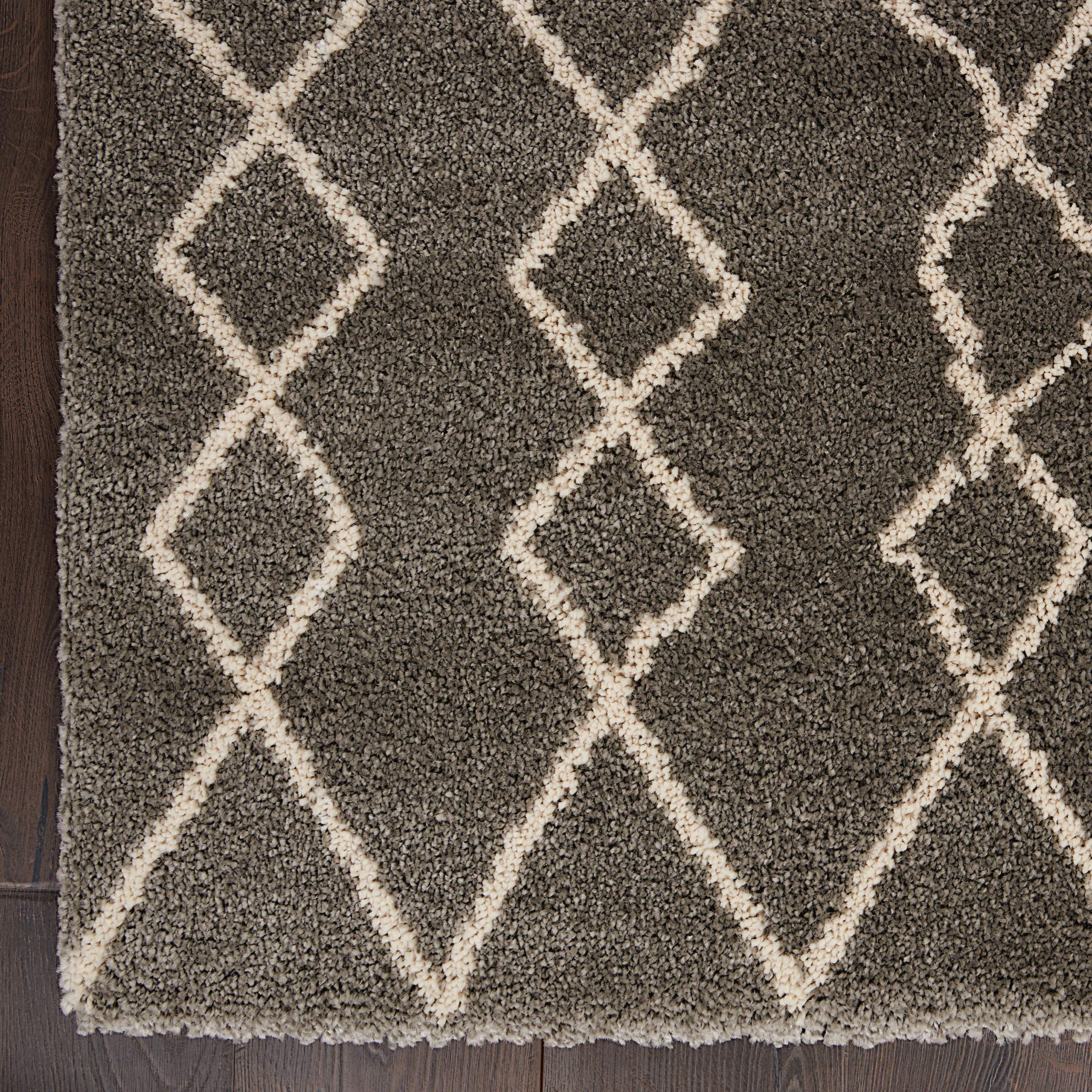 Nourison Geometric Shag Moroccan Silver 5'3