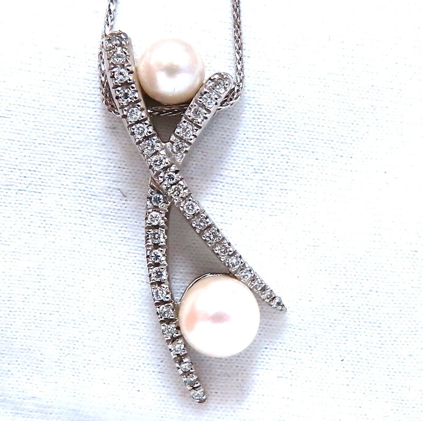 8mm South Sea Pearl & Diamond Necklace in 14K White Gold - 18 Inch Elegant Jewelry for Weddings, Parties & Special Occasions