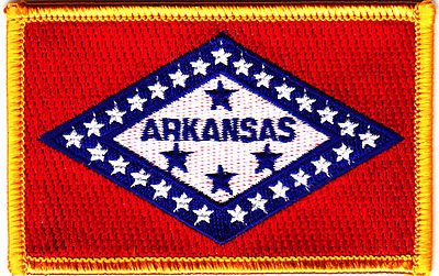 Arkansas State Flag Iron-On Embroidered Patch - Durable Sew-On Applique for Jackets, Bags & Hats - Official Flag of Arkansas Symbol for DIY Crafts & Patriotic Decor