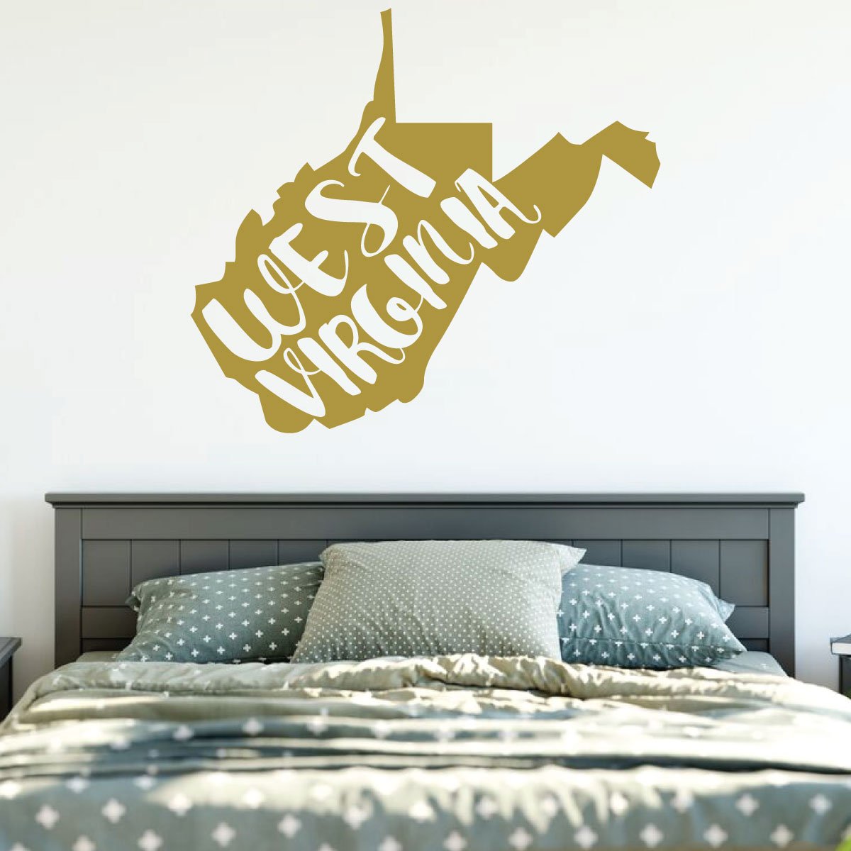 West Virginia Wall Decal - State Silhouette Vinyl Art Sticker for Home Decor, Perfect for Living Room, Bedroom or Family Room Wall Decoration | Great Gift Idea for WV Lovers