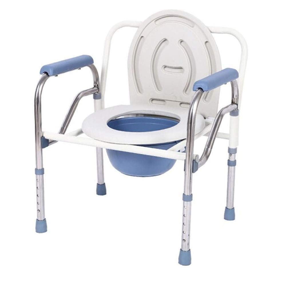 Adjustable Shower Stool & Commode Chair with Removable Padded Seat - Toilet Safety Support Frame for Elderly & Disabled - Non-Slip Bathroom Mobility Aid for Shower, Toilet & Home Care Use