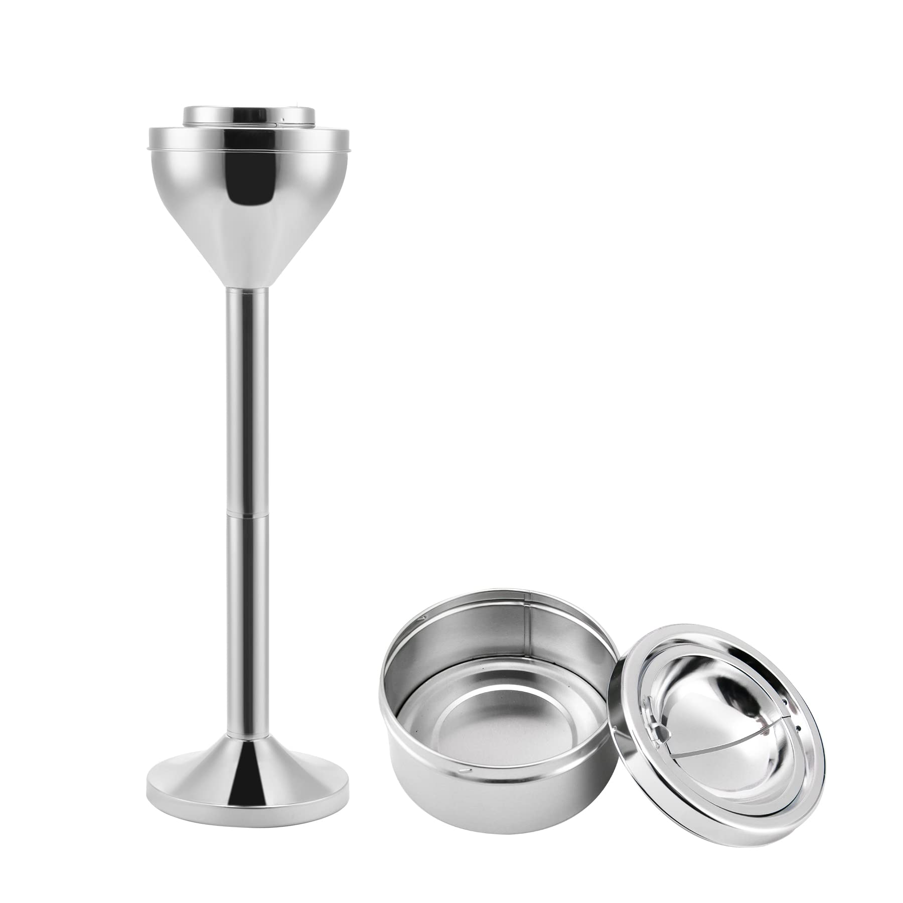 Large Outdoor Standing Ashtray for Patio - Tall Commercial Metal Cigarette & Cigar Ash Tray with Lid - Perfect for Backyard, Smoking Areas, and Public Spaces