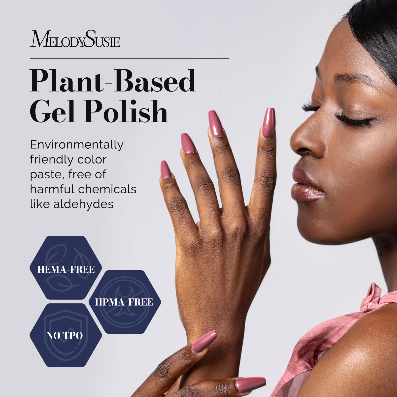 MelodySusie Fleurwee HEMA-Free Plant-Based Gel Nail Polish Set - 21 Non-Toxic Pink & Purple Soak Off UV LED Gel Colors for Long Lasting Manicure | DIY Home Nail Art & Salon Professional Use | Perfect Gift for Women
