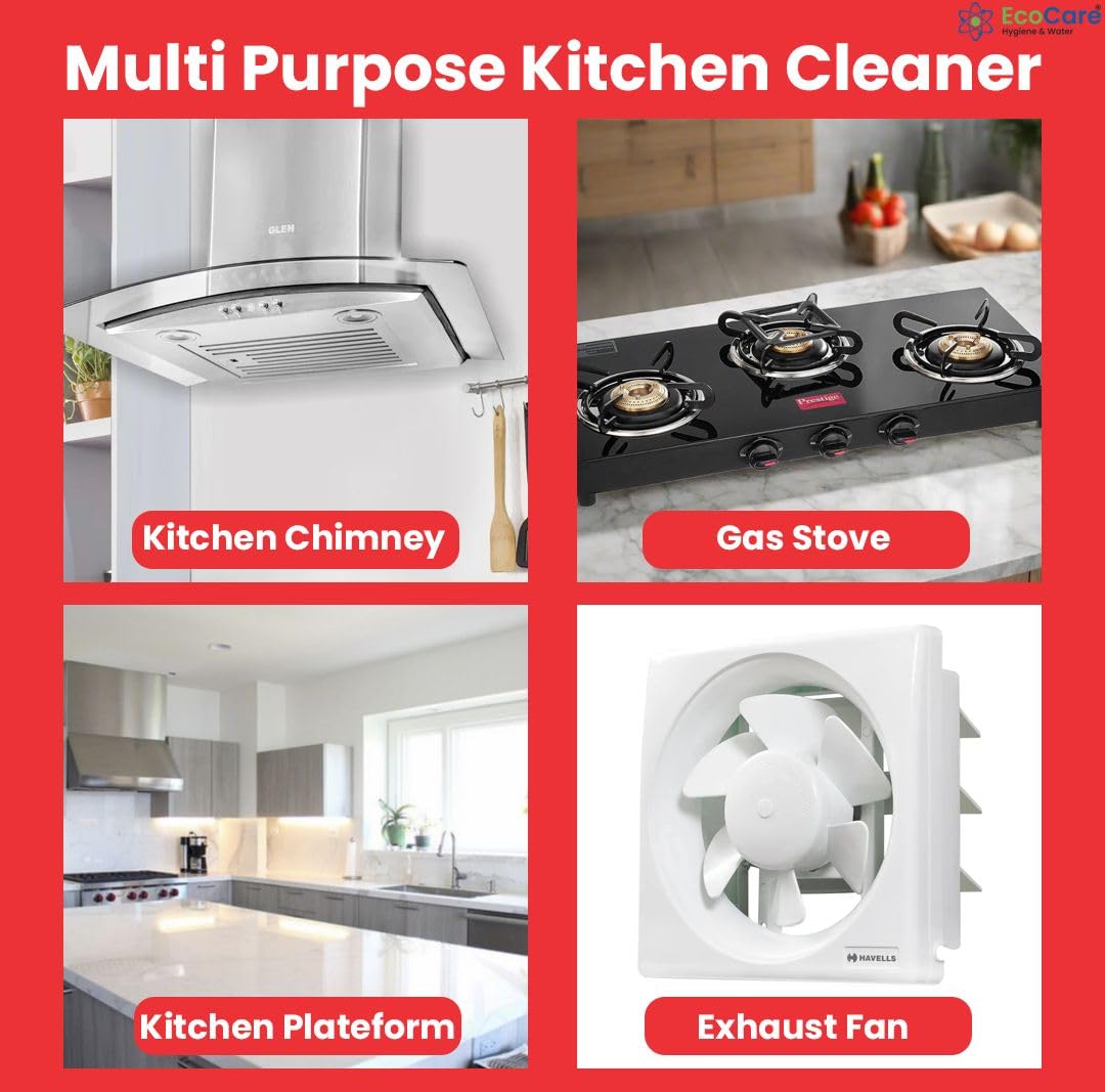Eko Power Kitchen Cleaner Spray - Non-Toxic, Non-Flammable Oil & Grease Remover for Stove, Chimney & Gas Stove Cleaning | Magic Degreaser Foam Spray | Perfect for Home Kitchen, Restaurant & Commercial Use (Pack of 1)