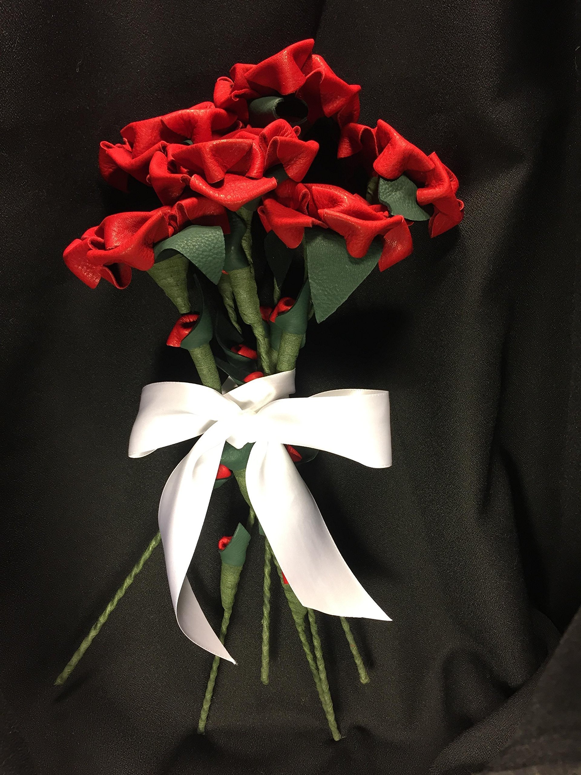 Handmade Leather Rose Bouquet - 6 Roses Set - Romantic Anniversary, Valentine's Day & Birthday Gift for Her - Perfect for Wedding Decor, Home Centerpiece & Special Occasions