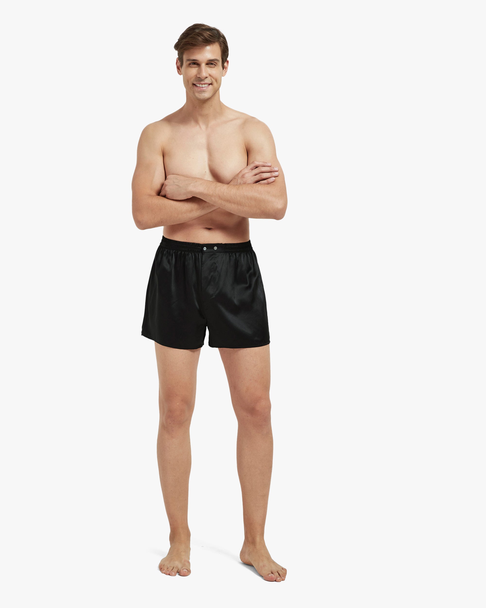 Premium Silk Boxer Shorts for Men - Luxury Fitted & Draping Design - Breathable Comfort Underwear for Sleep, Lounge & Special Occasions