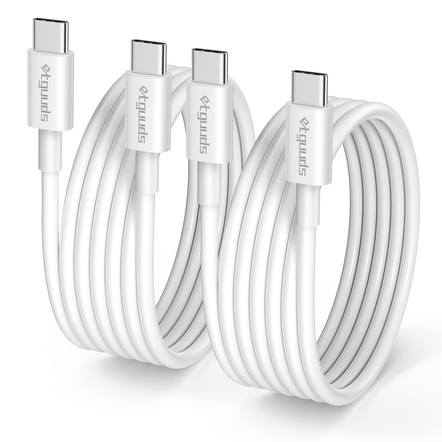 60W USB C to USB C Fast Charging Cable (4ft, 2-Pack) - Type C Charger Cord for iPhone 16/15 Pro Max/Plus, MacBook Pro/Air, iPad Mini/Pro/Air & Samsung Galaxy S24/S23 - Perfect for Home, Office & Travel Charging