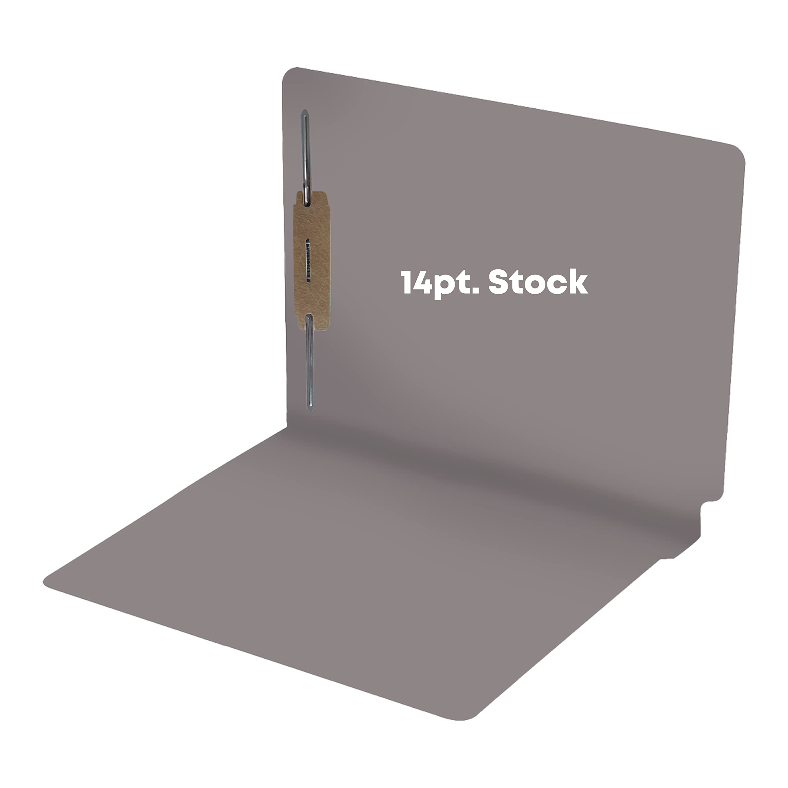 50-Pack Heavy Duty Gray Legal Size File Folders - 14 pt Reinforced End Tab with 2
