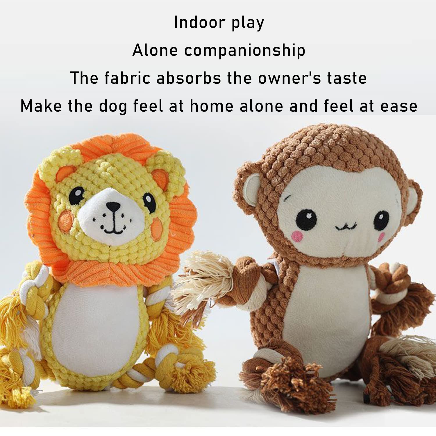 **Durable Plush Squeaky Dog Toy with Crinkle Paper - Chew-Resistant Stuffed Animal Toy for Small & Medium Dogs (Brown Monkey) - Perfect for Playtime, Training & Teething Puppies**
