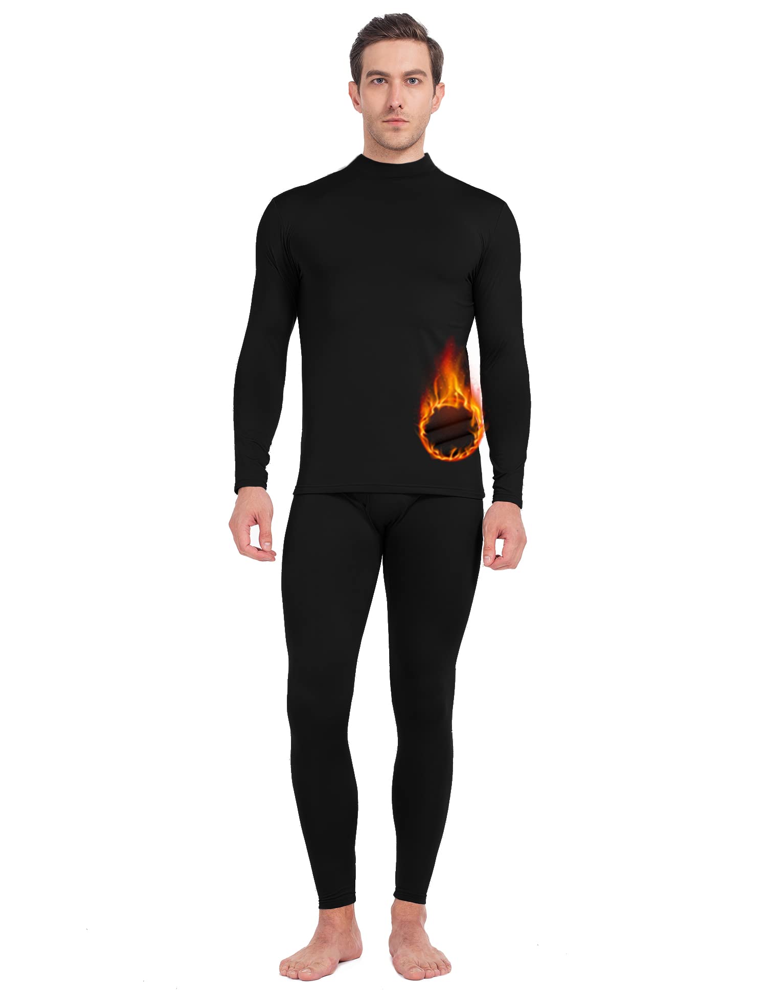 MANCYFIT Men's Thermal Underwear Set - Fleece Lined Long Johns for Winter, Ultra Soft & Warm Base Layer - Perfect for Skiing, Hiking & Cold Weather Activities