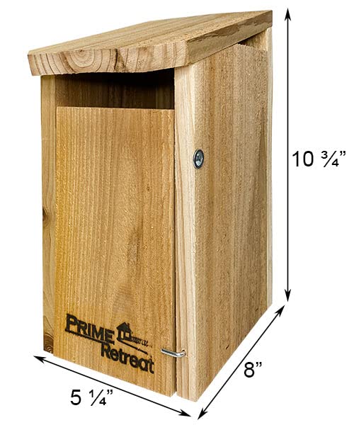 Premium Slant Front Eastern Bluebird House - Weatherproof Cedar Wood Birdhouse for Outdoor Garden, Backyard & Nature Conservation | Attracts Bluebirds & Songbirds | Ideal for Bird Watching & Wildlife Habitat Enhancement