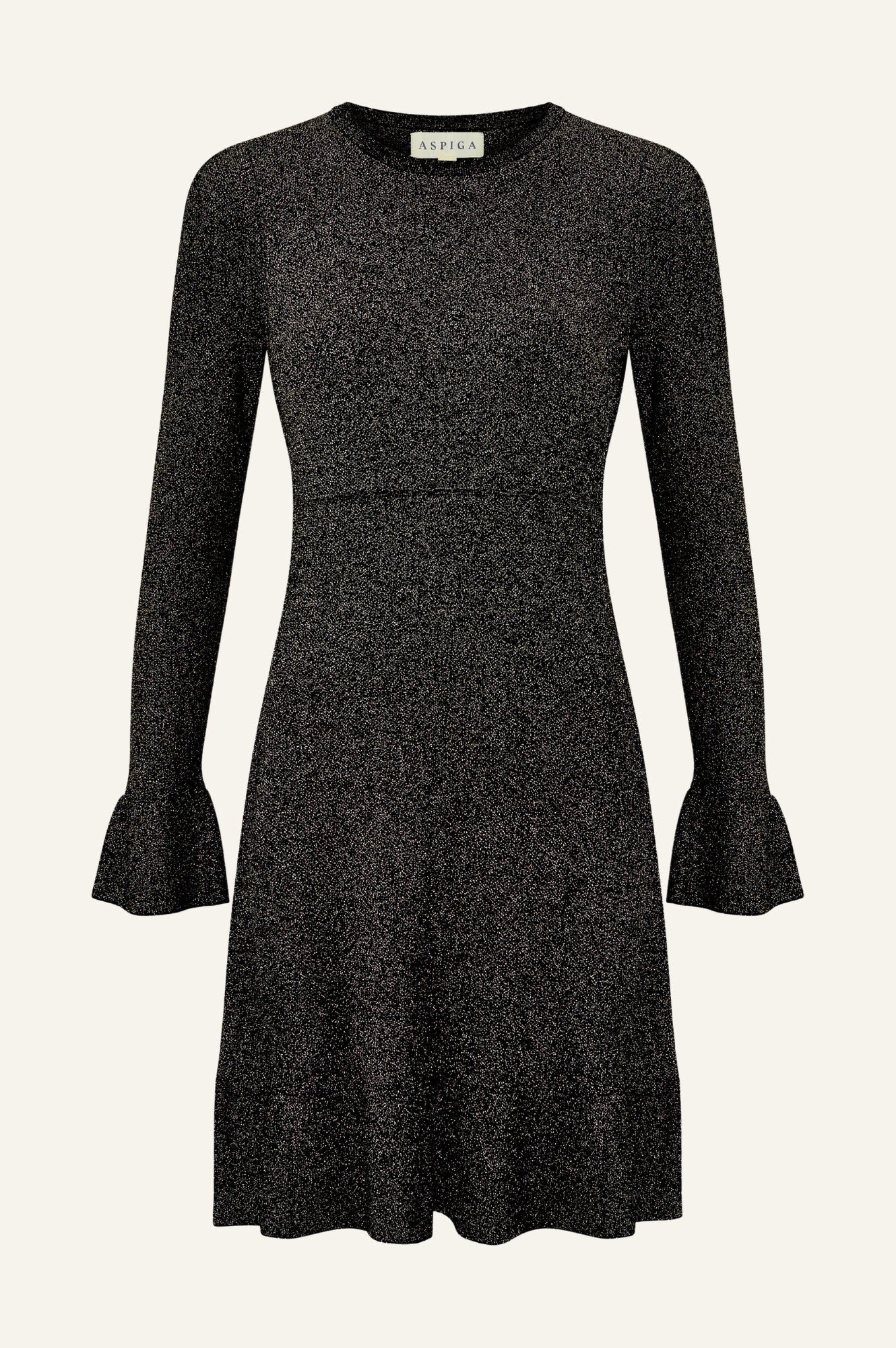 Elegant Metallic Knit Short Dress for Women - Black & Gold | Perfect for Night Out, Party, and Special Occasions