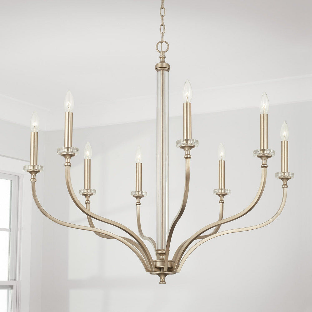 Lilibet Crystal Chandelier - Elegant Modern Ceiling Light Fixture for Dining Room, Bedroom & Living Room | Dimmable LED Lighting for Home Decor & Wedding Events
