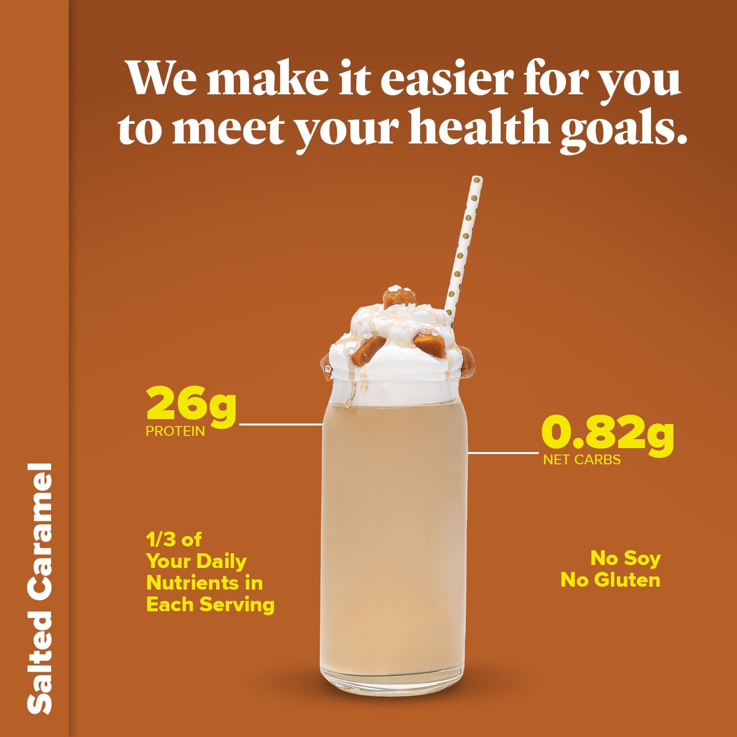 Keto Chow Salted Caramel Meal Replacement Shake - Nutritionally Complete Low Carb Keto Powder (21 Meal Bulk Pack) | Customizable Fat Content | Perfect for Weight Loss, Busy Lifestyles & Ketogenic Diet