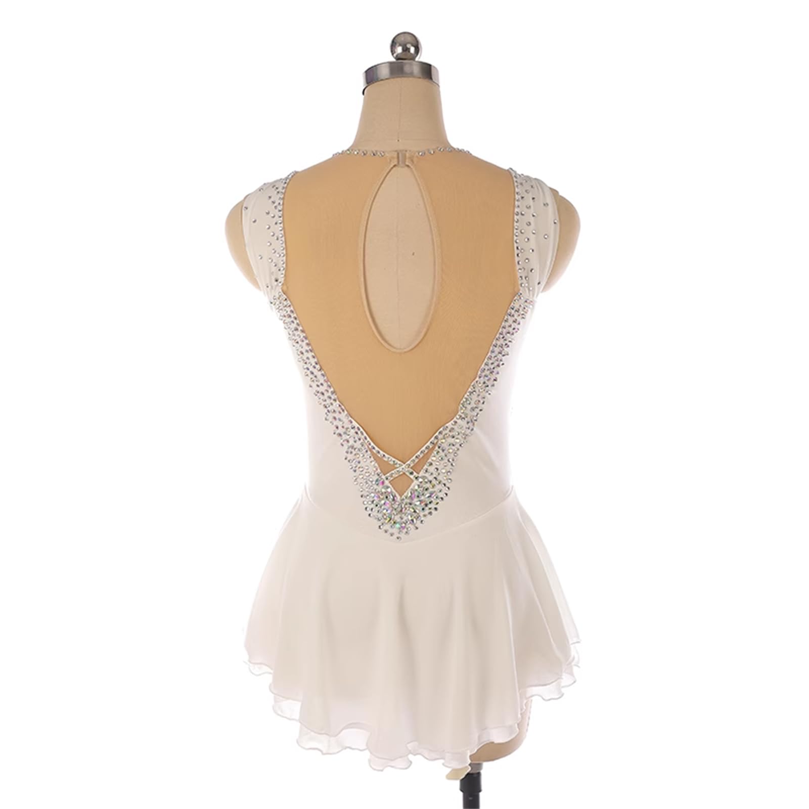 Elegant Sparkly Rhinestone Figure Skating Dress for Girls - Ballet Dance & Gymnastic Performance Costume - Perfect for Ice Skating Competitions, Recitals, and Dance Shows