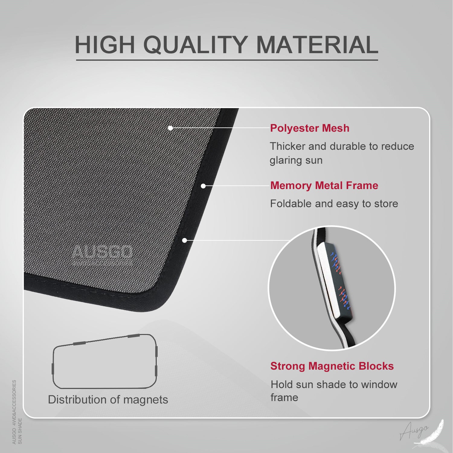 2017-2024 Toyota Camry Magnetic Car Window Sun Shade - UV Protection & Heat Blocking for Driver & Passenger Side - Perfect for Summer Driving, Road Trips & Parking
