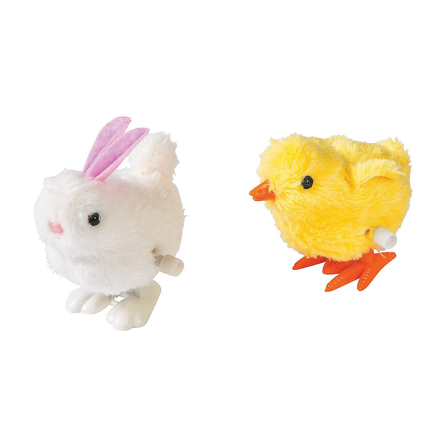 Fun Express Easter Bunny & Chick Wind Up Toys - 12-Piece Set for Easter Egg Hunts, Party Favors & Kids' Gift Baskets - Cute Character Wind-Up Toys for Spring Celebrations