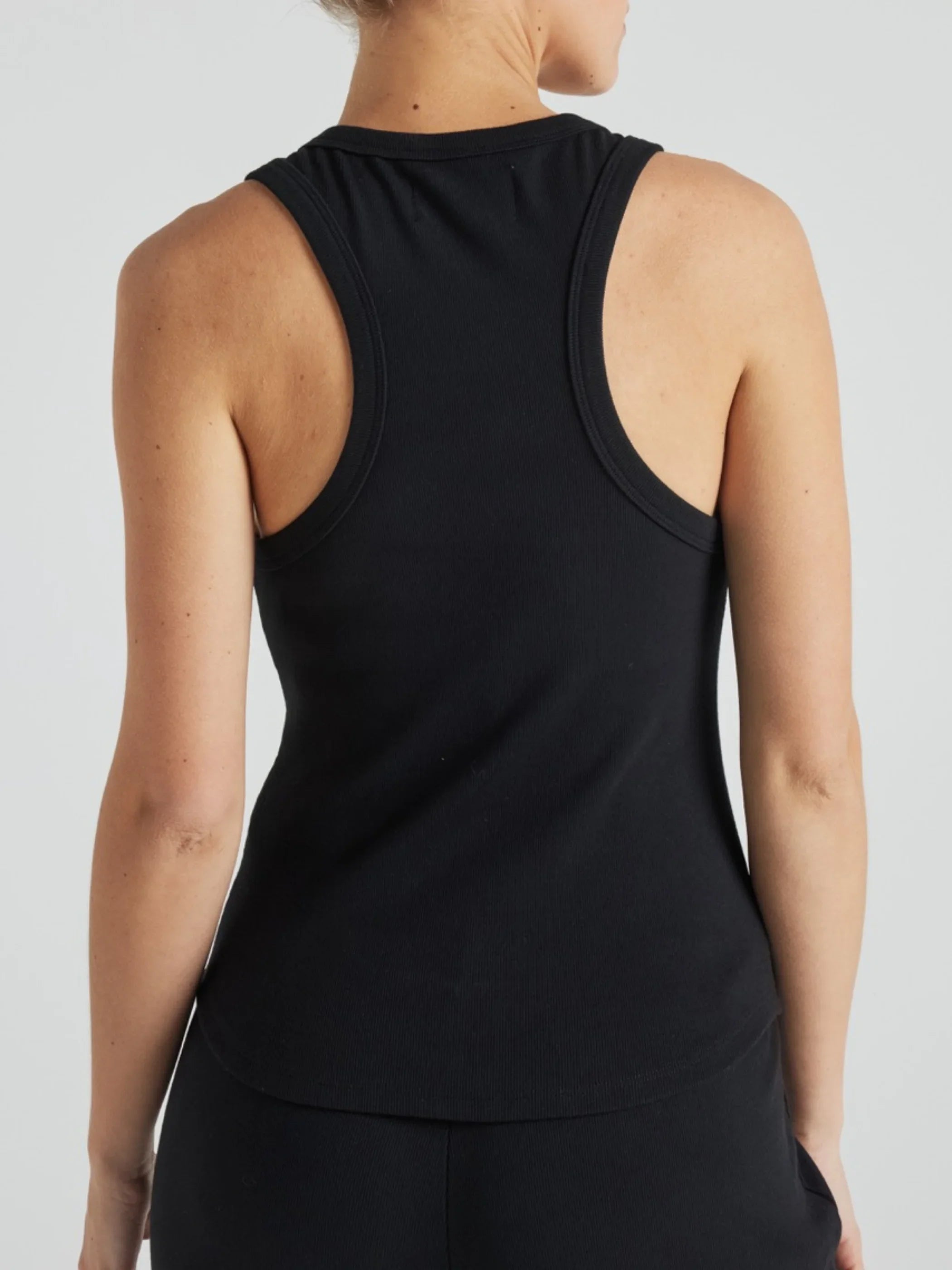 Serene Rib Tank Top for Women - Soft Stretch Black Camisole | Casual Wear, Layering, Lounge & Sleep