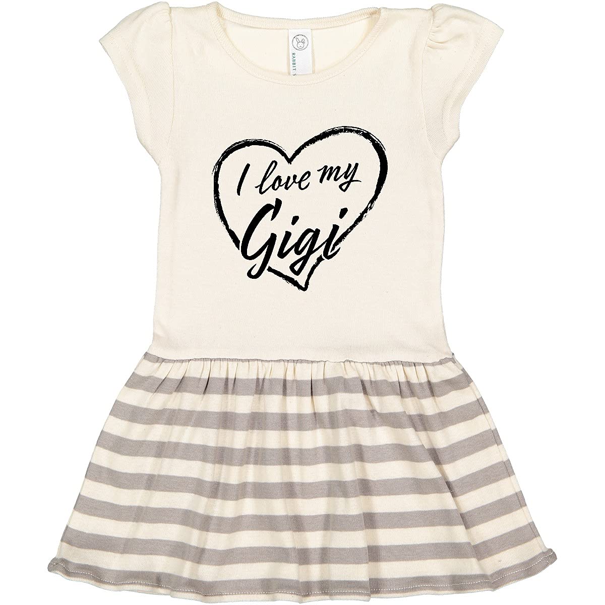 Inktastic I Love My Gigi Black Chalk Heart Toddler Dress - Cute Outfit for Granddaughter, Birthday Gift, Family Reunion & Photo Shoots