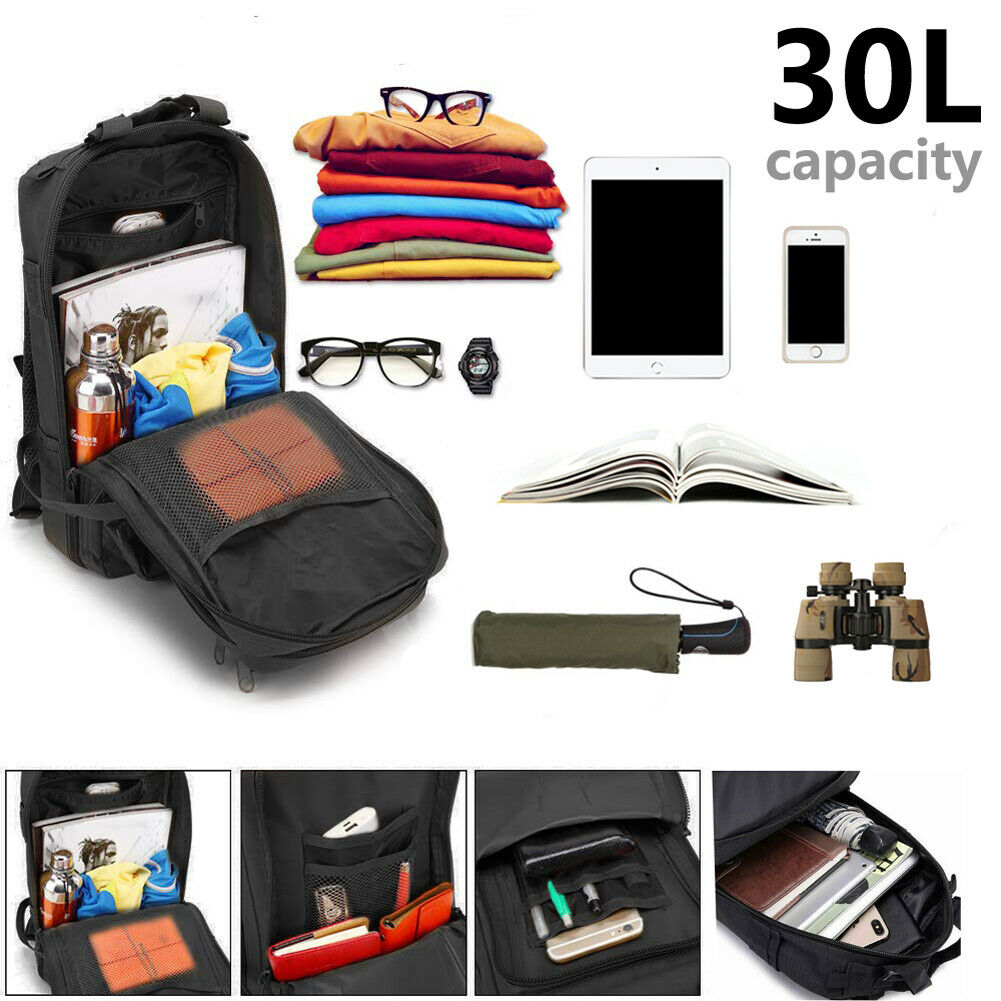 30L Military Tactical Backpack - Waterproof Outdoor Rucksack for Hiking, Camping & Travel | Durable Army Style Daypack for Men & Women