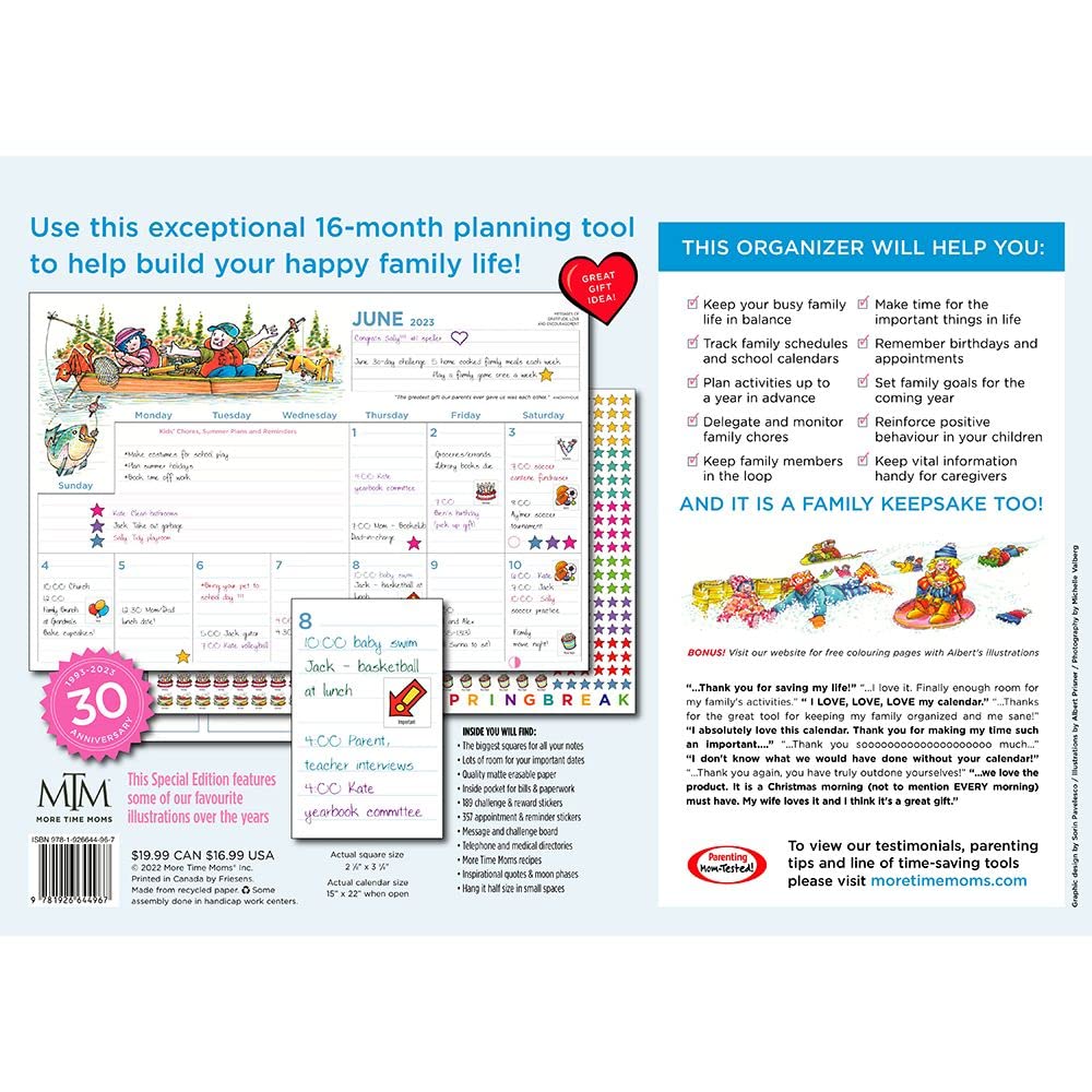 2023 Family Organizer Wall Calendar - More Time Moms Publishing Inc. | Perfect for Home, Office & School Planning | Track Appointments, Birthdays & Events