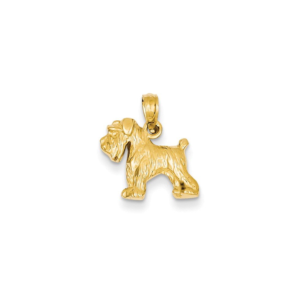 14K Yellow Gold Schnauzer Dog Pendant Necklace - Jewelry Gift for Dog Lovers | Perfect for Pet Memorial, Birthday & Special Occasions