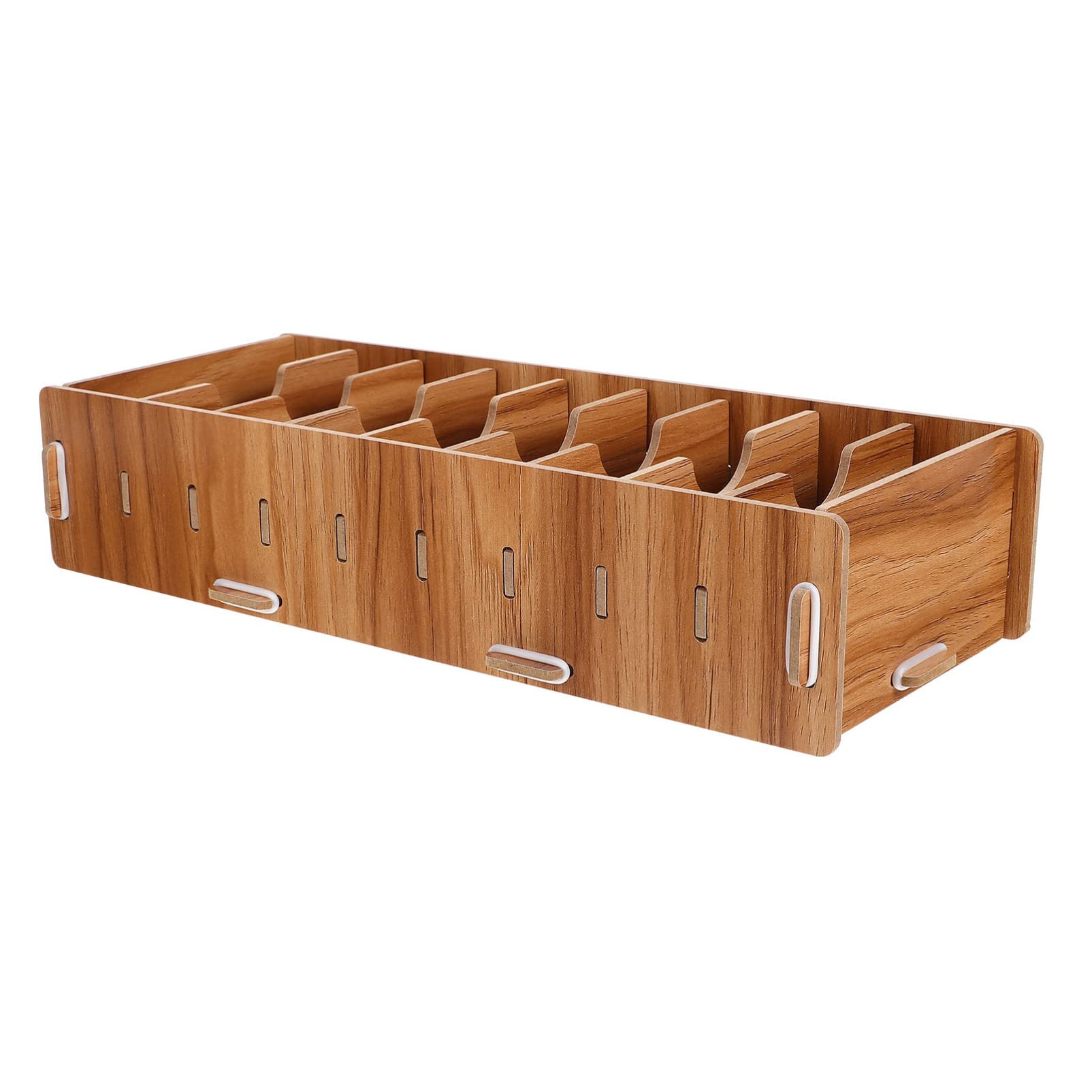 PATKAW 2-Piece Bamboo Desk Organizer Set - Divided Storage Box for Pens, Pencils, Remote Controls & Phones | Modern Wooden Desktop Organizer for Office & Home | Perfect for Workspace Organization & Home Office Accessories