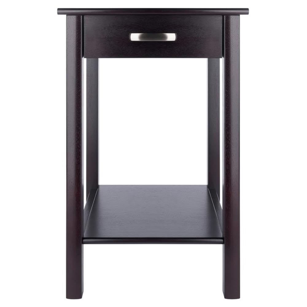 Winsome Liso Home Office End Table in Espresso Finish - Perfect for Living Room, Bedroom, or Workspace Decor