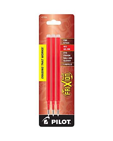 Pilot FriXion Erasable Gel Pen Refills - Fine Point 0.7mm Black, Red & Blue Ink (9-Pack) - Perfect for Note Taking, School Work & Office Use