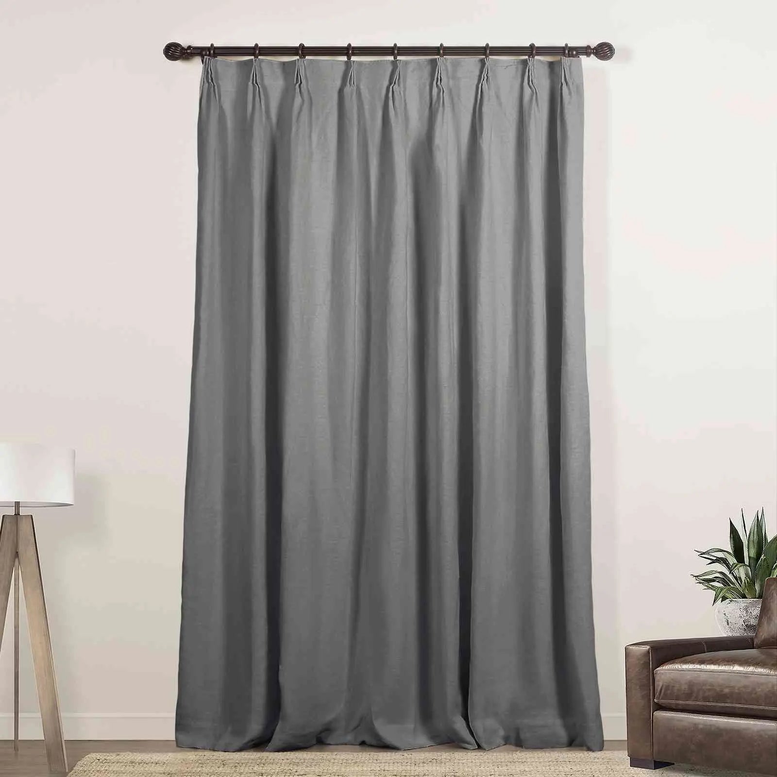 Lacey 100% Linen Drapery Pleated Curtains - Elegant Window Treatments for Living Room & Bedroom Decor